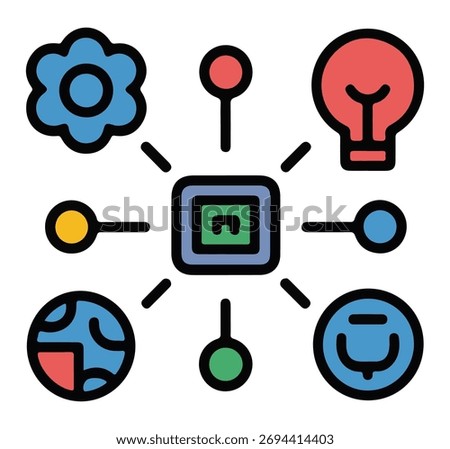 Icon representing interconnected ideas innovation and diverse perspectives
