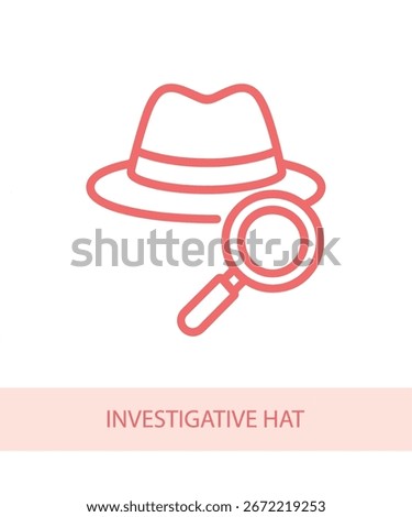An icon representing investigative hat, useful for personal growth and soft skill development visuals.