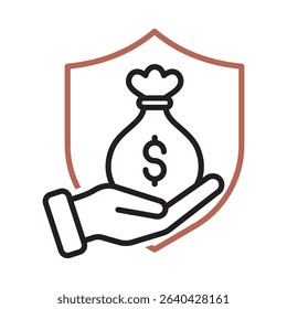 An icon representing investment protection in financial strategy context.