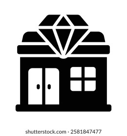 Icon representing a jewelry store with a diamond symbol.