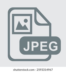 Icon representing JPEG file format, image, photography, compression, and graphics.