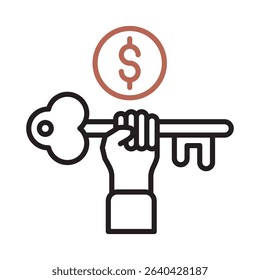 An icon representing key succes in financial strategy context.