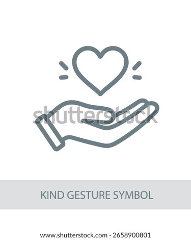 An icon representing kind gesture symbol, useful for personal growth and soft skill development visuals.