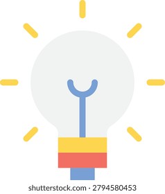 An icon representing a lightbulb, symbolizing ideas, innovation, creativity, and inspiration.