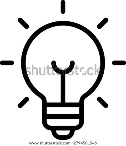 An icon representing a lightbulb, symbolizing ideas, innovation, creativity, and inspiration.