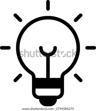 An icon representing a lightbulb, symbolizing ideas, innovation, creativity, and inspiration.