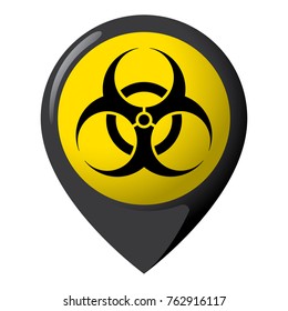 Icon representing location of biological risk, product location and chemical, biological and infectious debris. Ideal for institutional material catalogs
