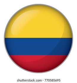 Icon representing location pin with the flag of Colombia. Ideal for catalogs of institutional materials and geography