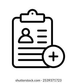 Icon representing medical information, featuring healthcare symbols and informational elements