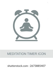 An icon representing meditation timer icon, designed for use in AI and technology-related visuals.