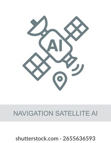 Um ícone que representa a ai do satélite de navegação, usado em AI, tecnologia ou designs de interface futurista.