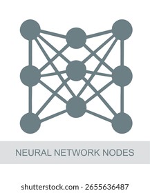 An icon representing neural network nodes, used in AI, tech, or futuristic interface designs.