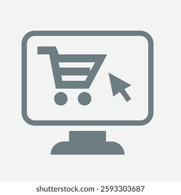 Icon representing online shopping, e-commerce, store, purchase, and digital transactions.
