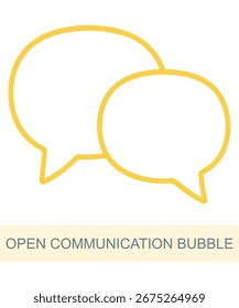 An icon representing open communication bubble, designed for enhancing life and soft skill themed visuals.