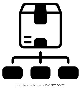 An icon representing a package delivery system, useful for logistics and e-commerce applications.