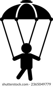 It's an icon representing paragliding or parachuting