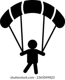 Es un icono que representa el parapente o el paracaidismo