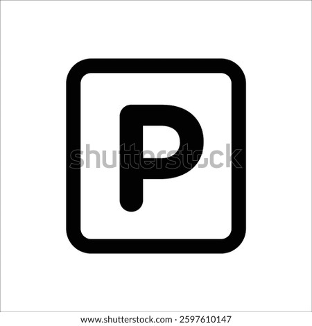  An icon representing parking facilities or available parking spots