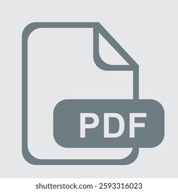 Icon representing PDF file format, documents, portability, reading, and sharing.