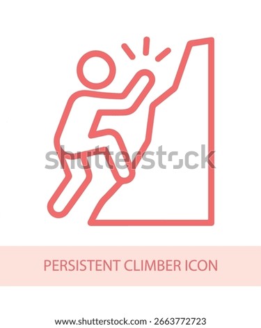 An icon representing persistent climber icon, useful for personal growth and soft skill development visuals.