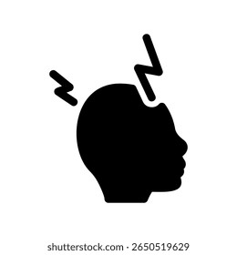 Icon representing a person suffering from a severe headache