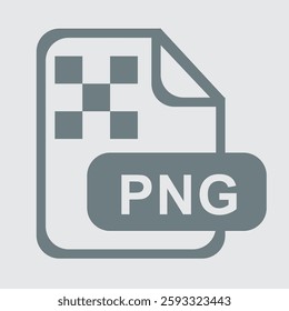 Icon representing PNG file format, image, transparency, graphics, and design.