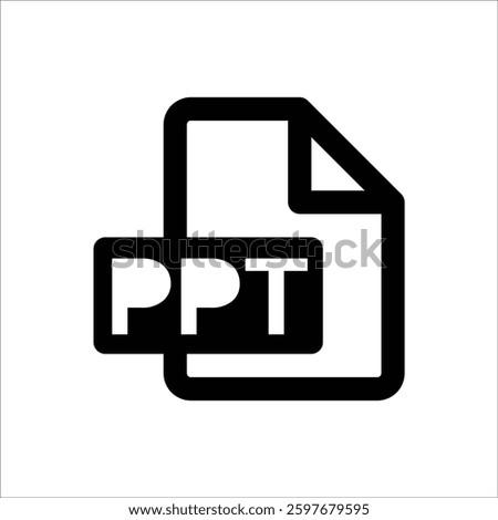 An icon representing a PowerPoint file (PPT), symbolizing slide presentations in design or document software.
