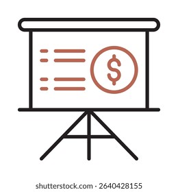 An icon representing presentation in financial strategy context.