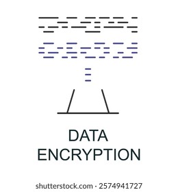 An icon representing the process of encrypting data to secure it from unauthorized access.