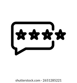 An icon representing product feedback, service quality, or user satisfaction