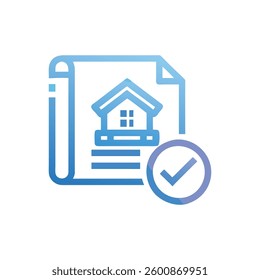 An icon representing property development approval for planning.