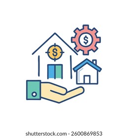 An icon representing property management in real estate services.