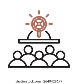 An icon representing public relations in financial strategy context.