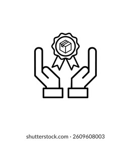 Icon representing quality delivery service, ideal for logistics, shipping, and courier businesses.