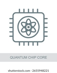 An icon representing quantum chip core, used in AI, tech, or futuristic interface designs.
