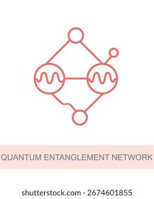 Um ícone que representa a rede de entrelaçamento quântico, projetado para uso em IA e em visuais relacionados à tecnologia.