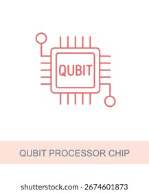 An icon representing qubit processor chip, designed for use in AI and technology-related visuals.