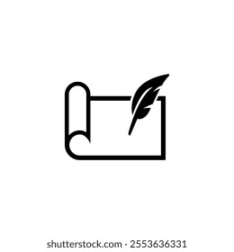 Icon representing quill and paper, ideal for writing, editing, and document apps.