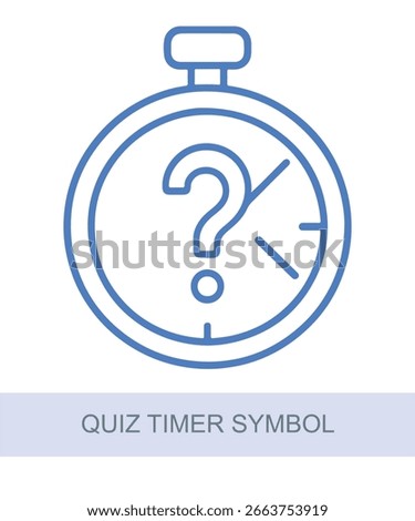 An icon representing quiz timer symbol, designed for use in AI and technology-related visuals.