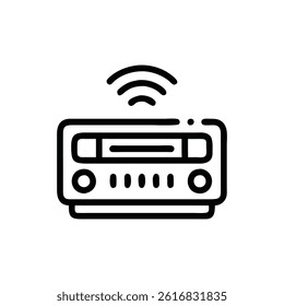 Icon Representing Receiver with Lines