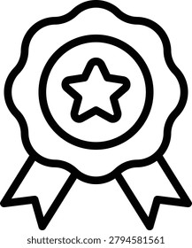 An icon representing recognition, achievement, excellence, or reward, often used to indicate quality or accomplishment.