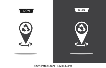 Icon representing recycling location icon vector isolated on white background.