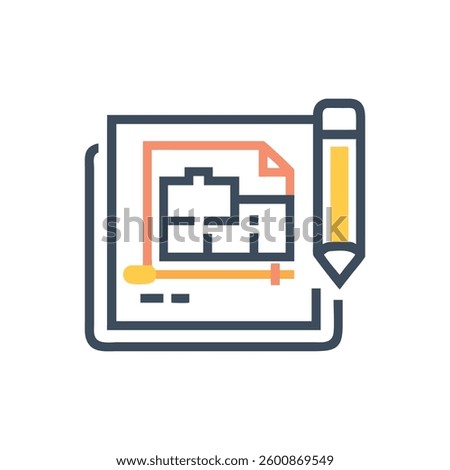 An icon representing a renovation plan for projects.