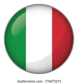Icon representing round button Italy flag. Ideal for catalogs of institutional materials and geography