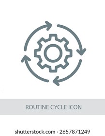 Un icono que representa el icono del ciclo de la rutina, útil para las habilidades de la vida y las imágenes de desarrollo personal.