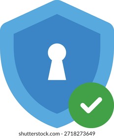 Icono que representa la seguridad, la protección y la confianza, adecuado para aplicaciones de Sitio web de ciberseguridad, seguridad y protección.