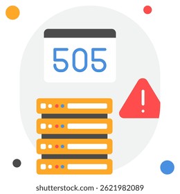 Icon representing a server error with a status code, suitable for tech-related applications.