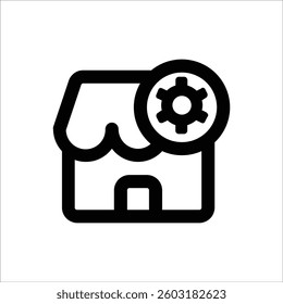 Icon representing shop settings management.