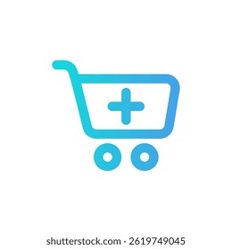 Icon representing a shopping cart, ideal for e-commerce or online store applications.