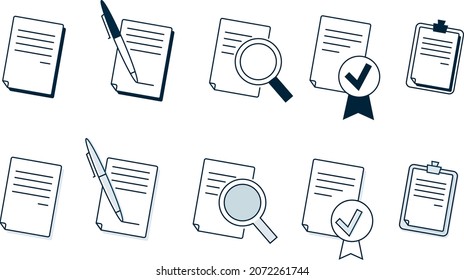 
icon representing the signing of a contract or certification, validation in the context of business, enterprise and finance